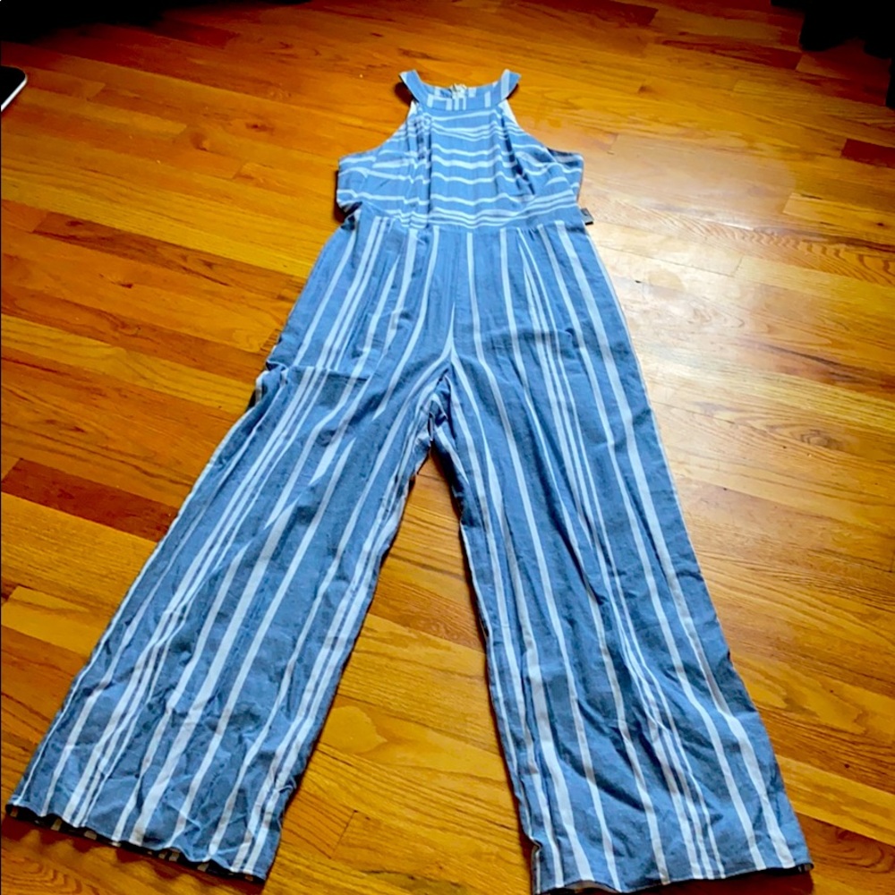 Romper blue & white size small express